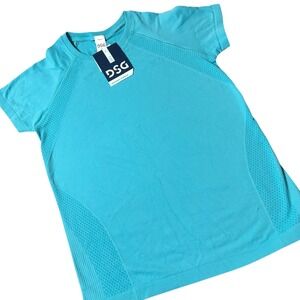 NEW DSG Girls' Small 8-9 Teal Burst Movement Seamless Short Sleeve Tee Shirt NWT